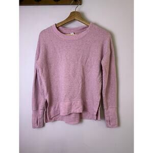 Athleta Pink Tencel Blend Pullover Sweatshirt XS Thumbholes Soft